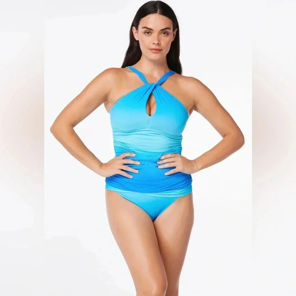 Bleu Rod Beattie Coast To Coast High-Neck Underwire Tankini Top & Hipster Bottom - Picture 2 of 13